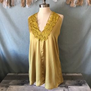 Solaris style Marigold Tassel Halter Top NWT 1312